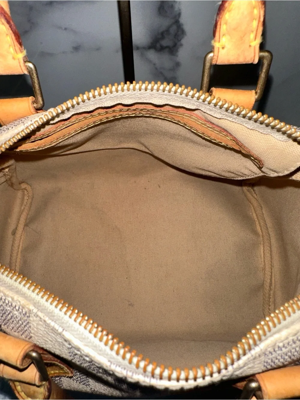 Louis Vuitton Speedy 25 Damier Azur Canvas Handbag